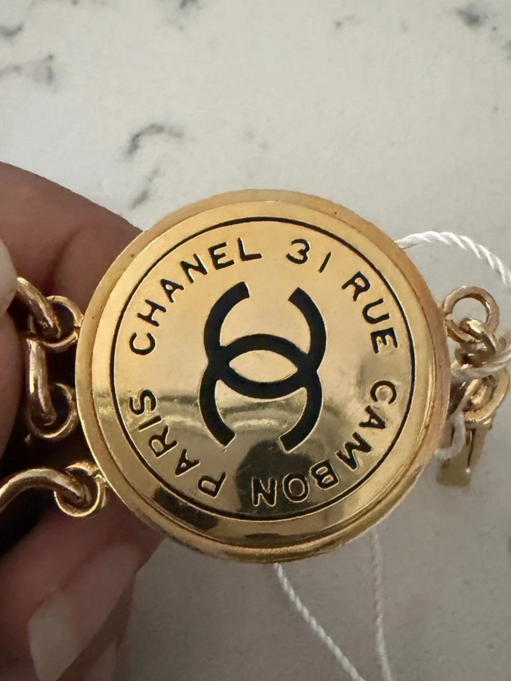 Chanel 31 Rue Cambon Medallion Belt Vintage Three strand fits up to 32 waist